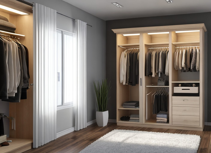 Wardrobe with LED Lighting